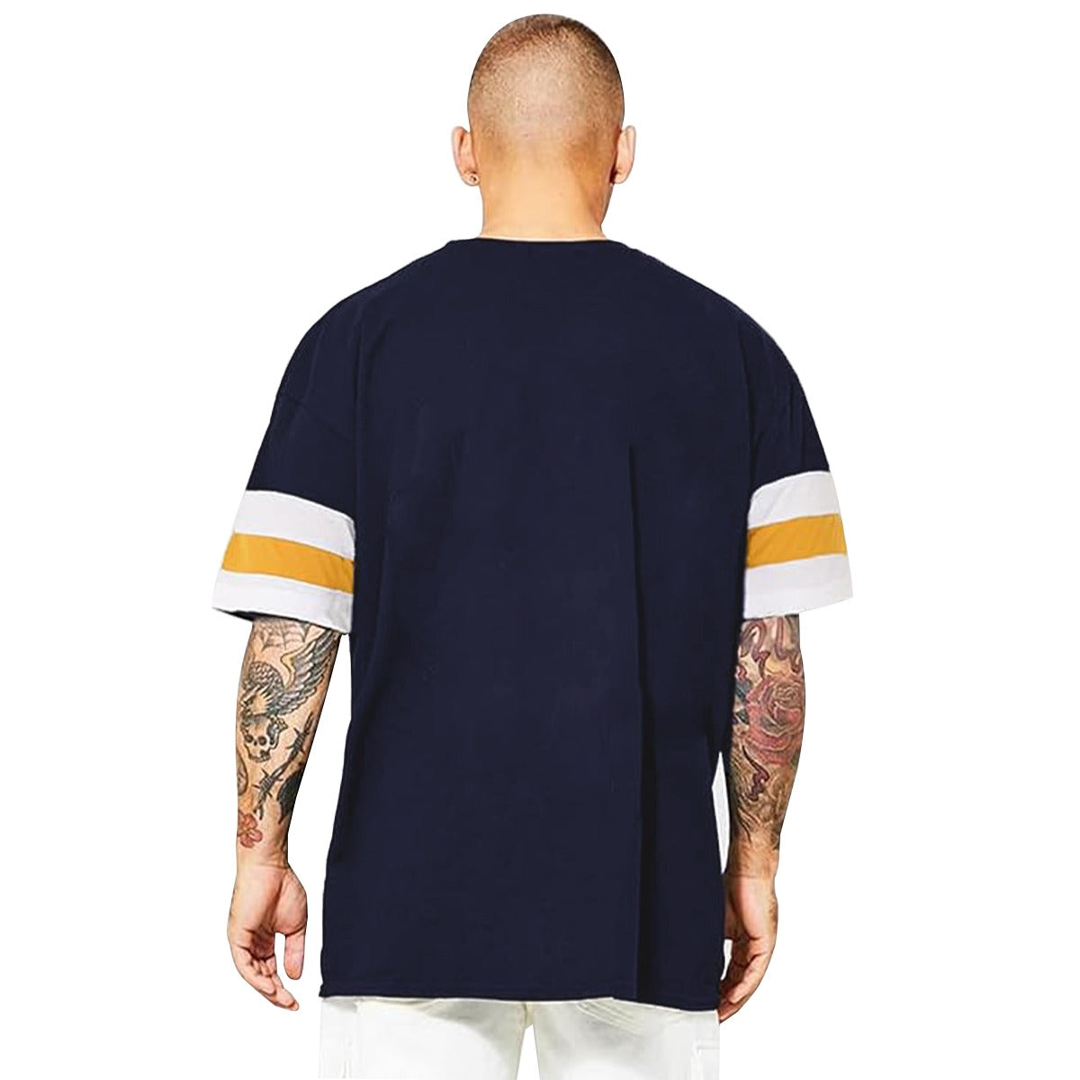 Oversize Down Shoulder Tee Shirt - Navy