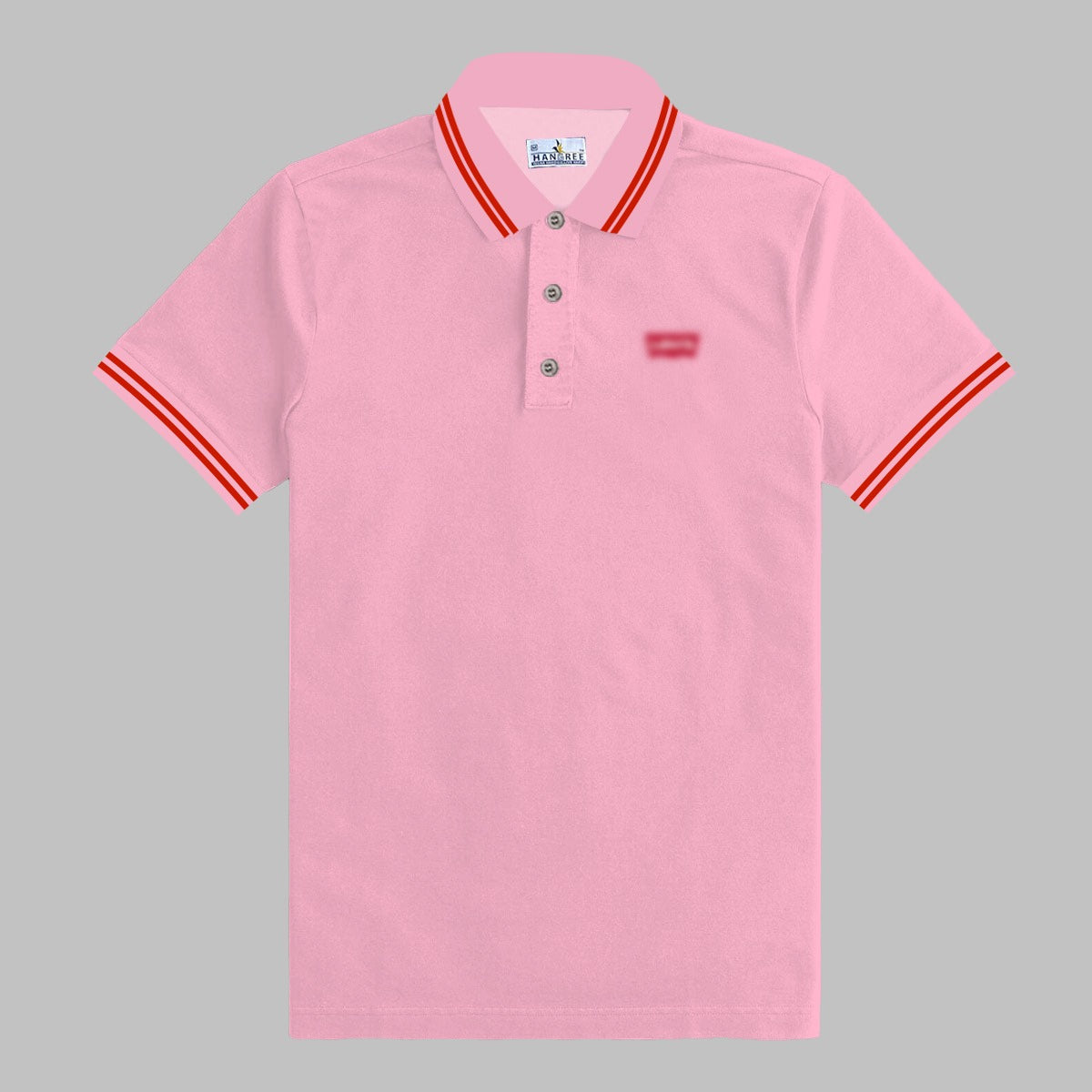 Branded Mens Solid Polo Shirt Baby Pink