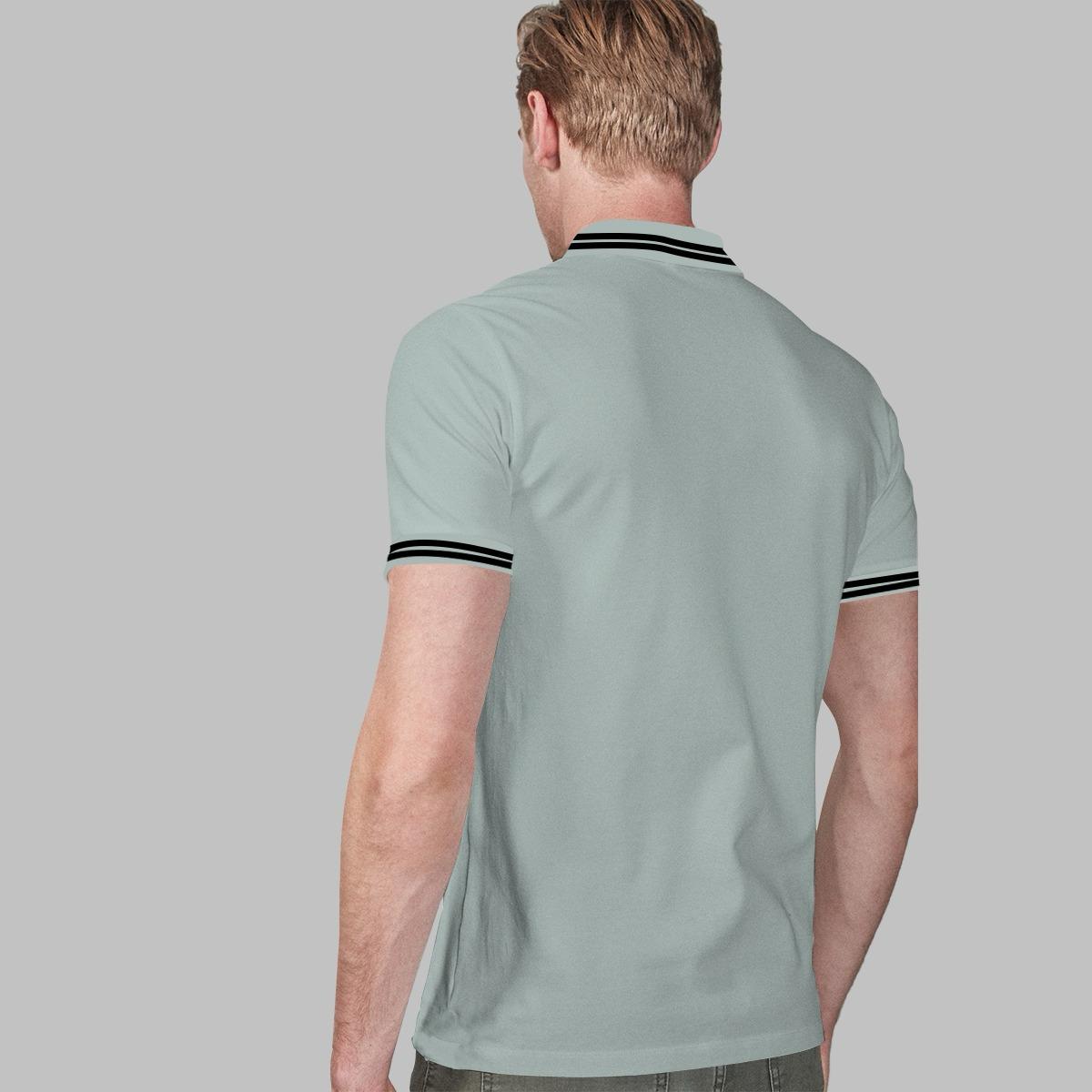 Men's Ultimate Solid Ice Gray Tipping Collar Polo Shirt