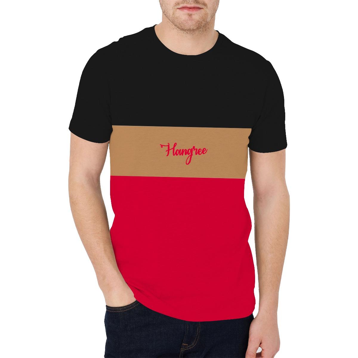 HG Three Panel Emb O Neck Tee Shirt For Men's