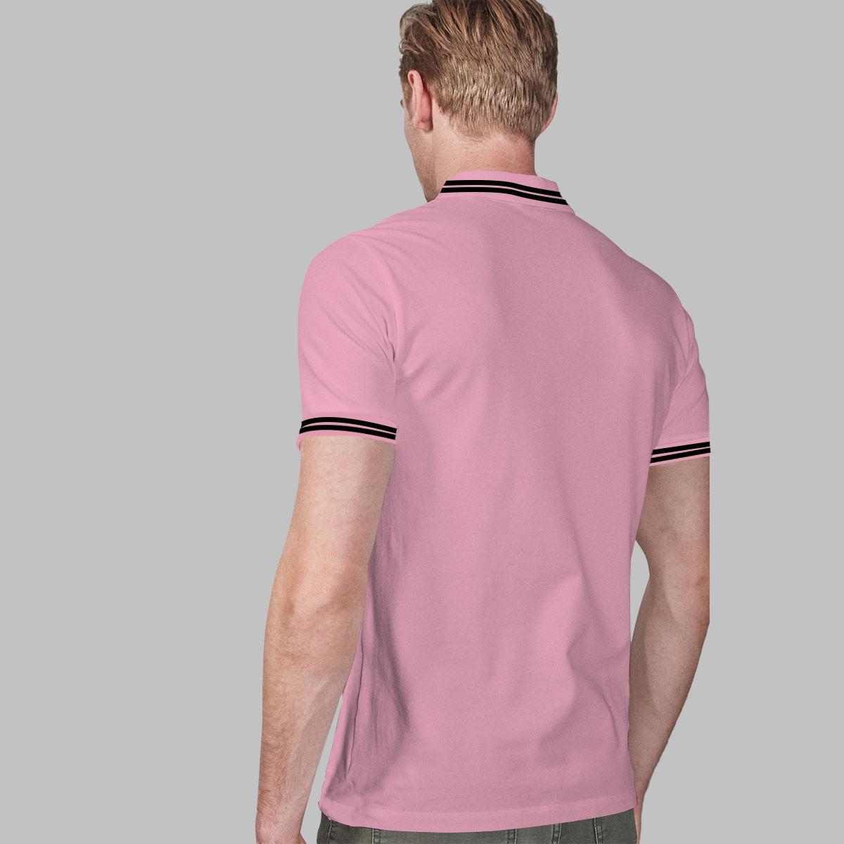 Branded Mens Solid Polo Shirt | Baby Pink