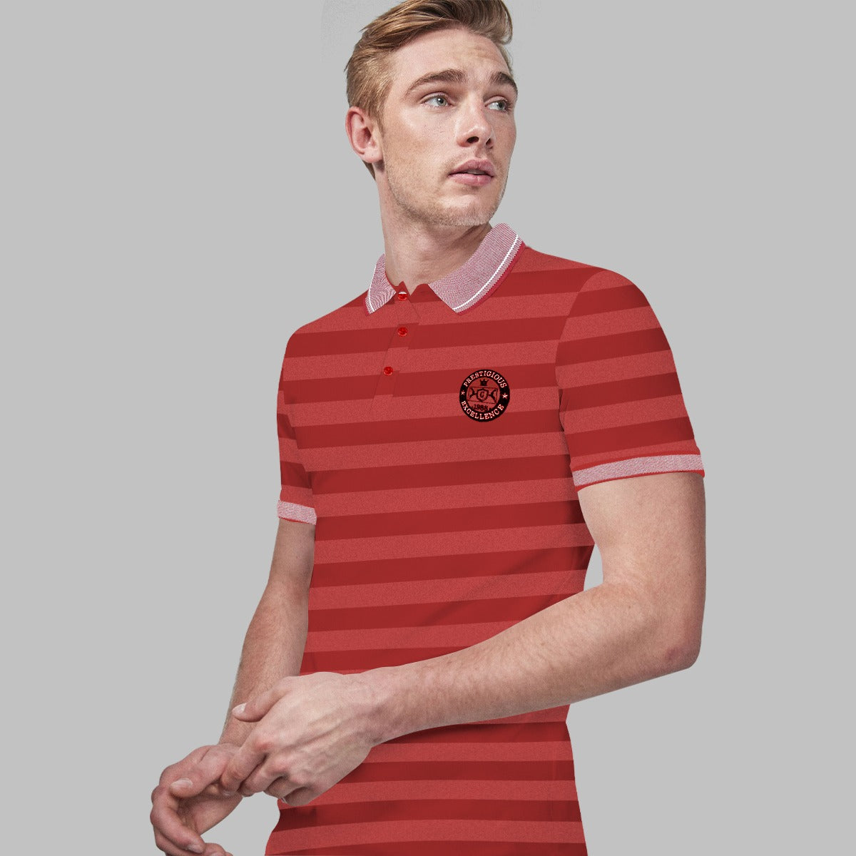 HG SIGNATURE EMB YARN DYED CONTRAST COLLAR POLO SHIRT