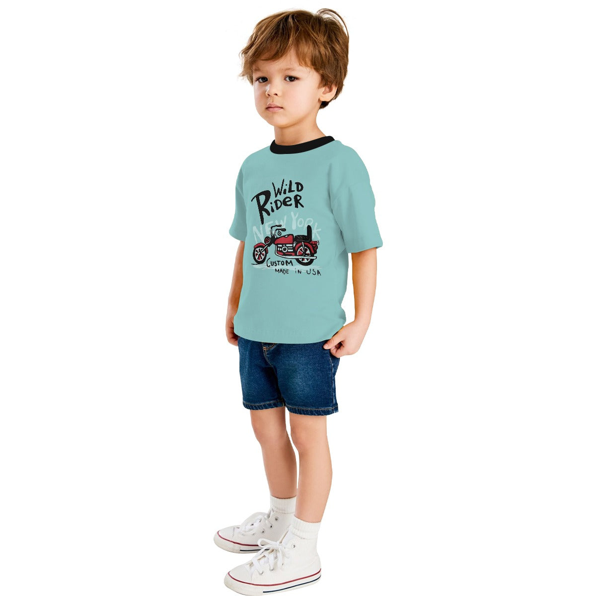 HG Boy's "Wild Rider" Printed Tee Shirt - Mint Tulip