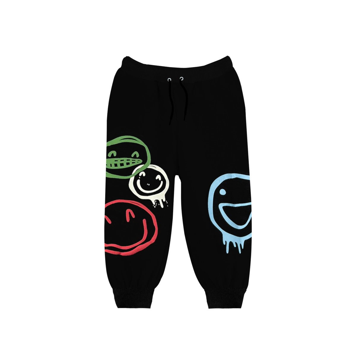 Unisex Smile Emoji Printed Twin Set - Black