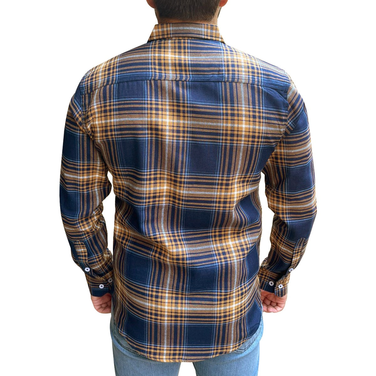 Men's Elegant Blue Check Winter Casual Shirt