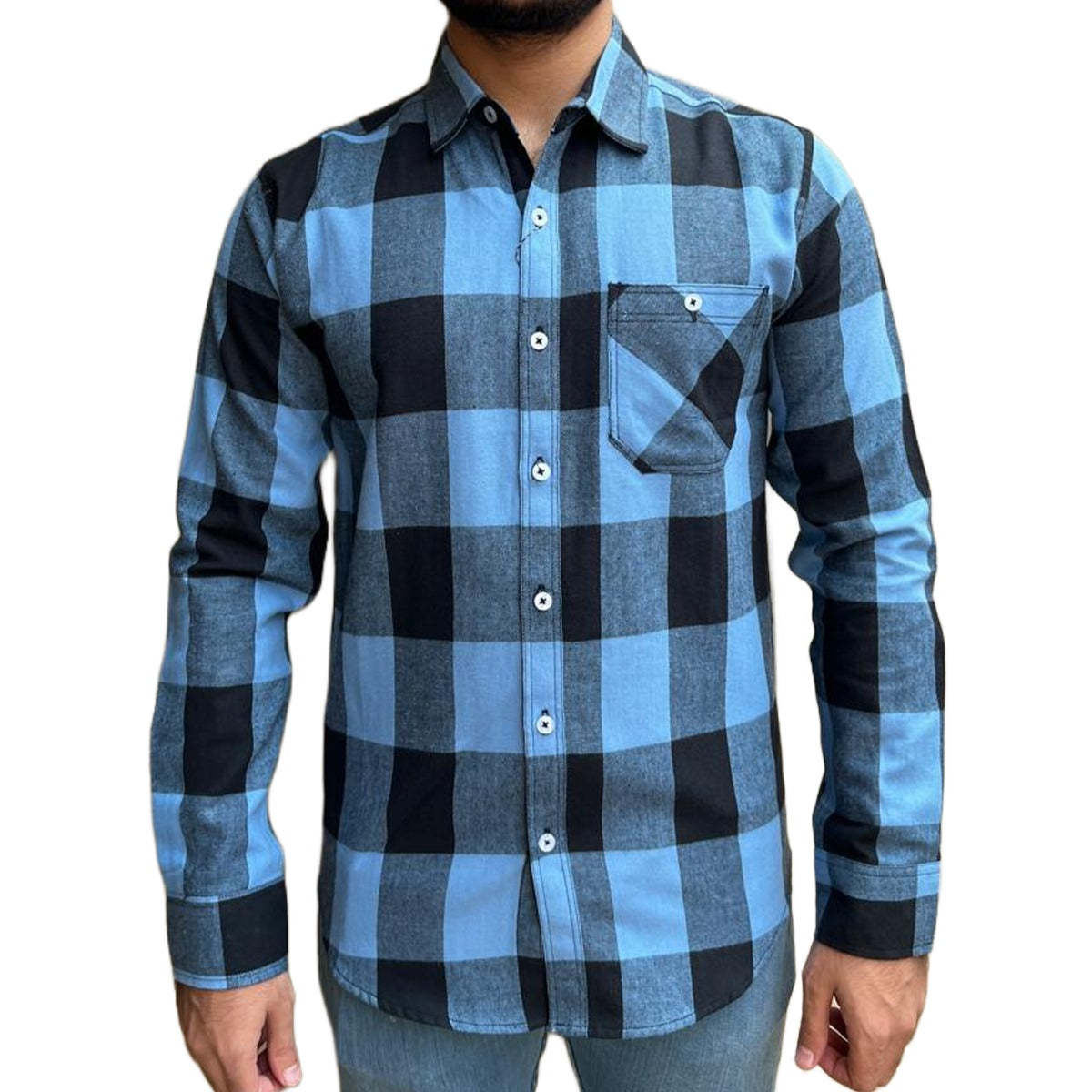 Men's Exclusive Blue Winter Casual Shirt