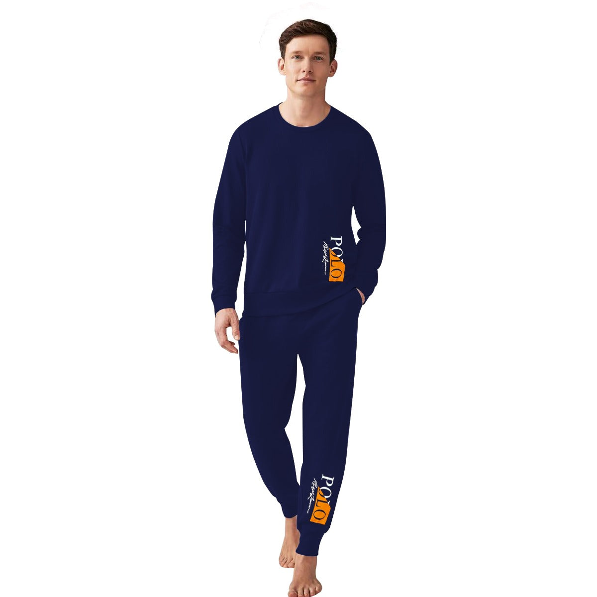 Men Exclusive Printed Tracksuit - Navy