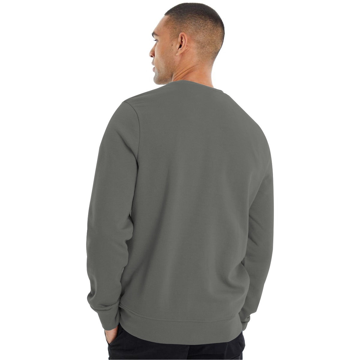 Men's Graphic Printed Sweat Shirt - Smoke Gray