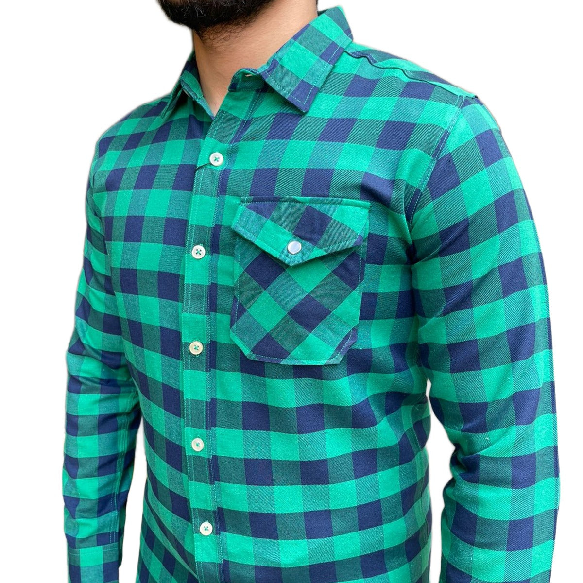 Men's Box Check Winter Casual Shirt