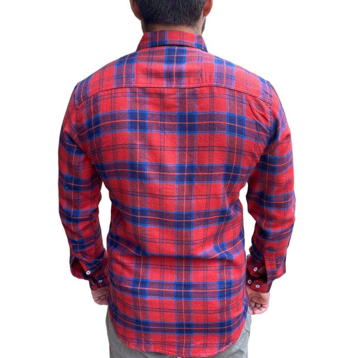 Men's Double Pocket Check Winter Casual Shirt