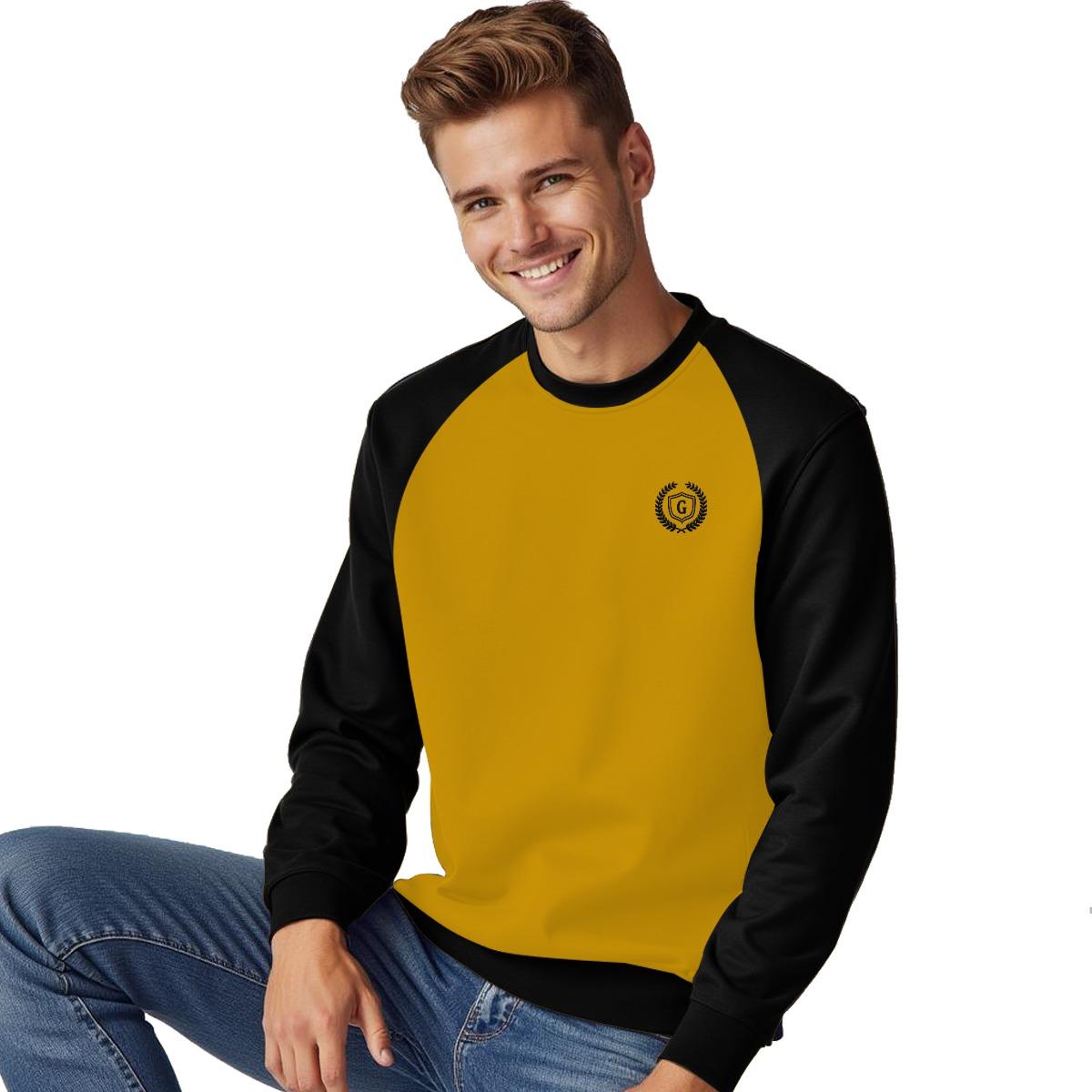 HG Signature Raglan Sweat Shirt For Men's - Yellow