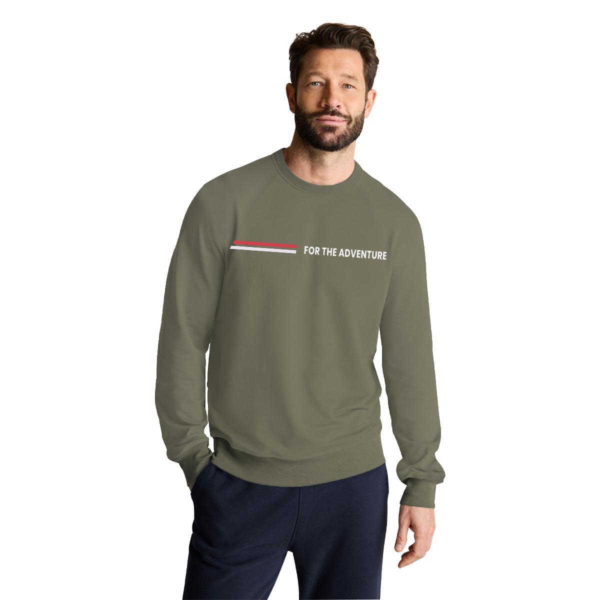 Men's "For The Adventure" Printed Sweat Shirt - Davy Gray