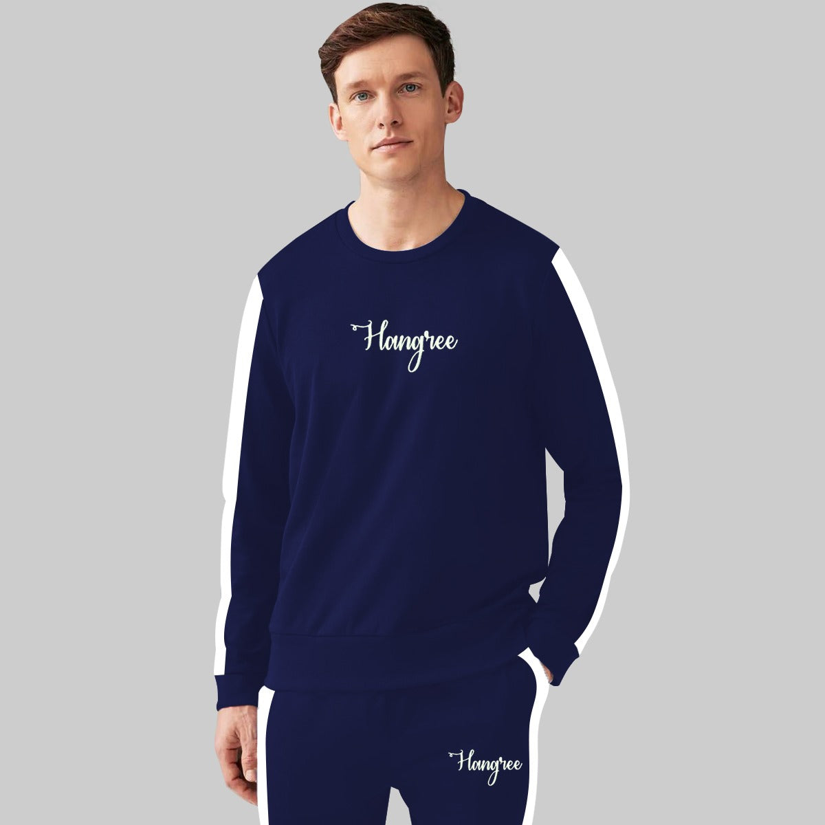 Hangree Signature Emb Panel Fashion Tracksuit - Navy