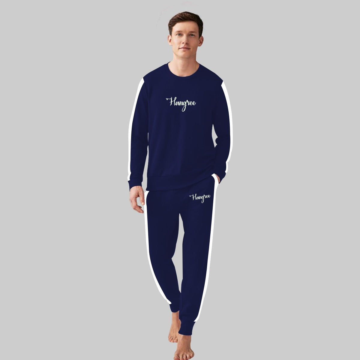 Hangree Signature Emb Panel Fashion Tracksuit - Navy