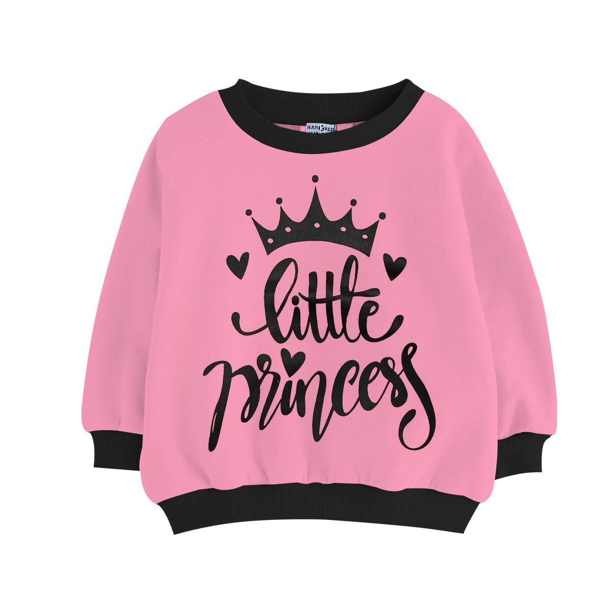 Girls "Little Princess" Printed Twin Set - Pink & Black