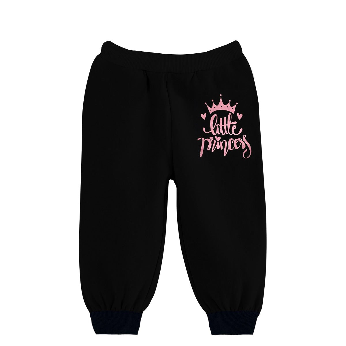 Girls "Little Princess" Printed Twin Set - Pink & Black