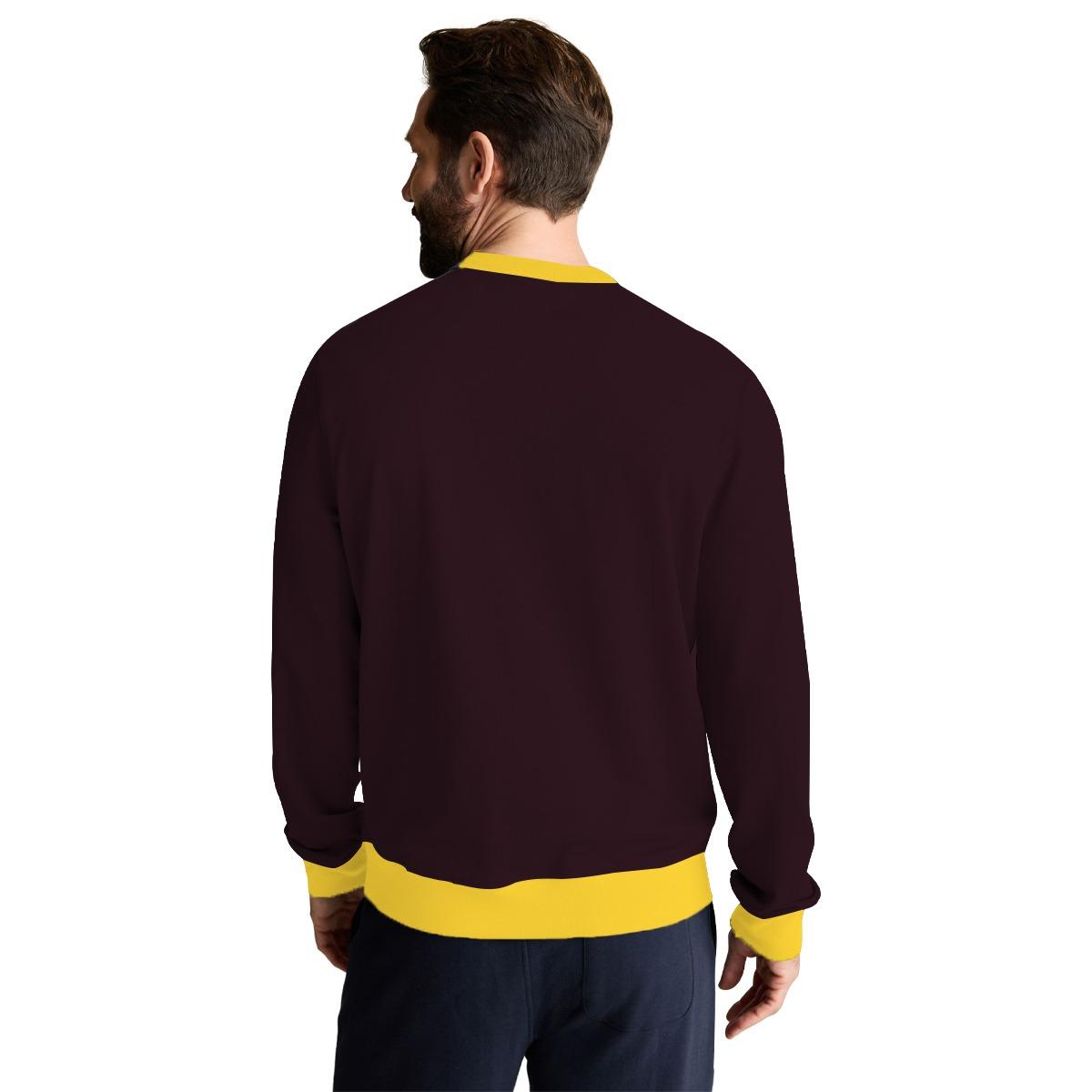 Hangree Combo Panel Sweat Shirt - Burgundy & Yellow