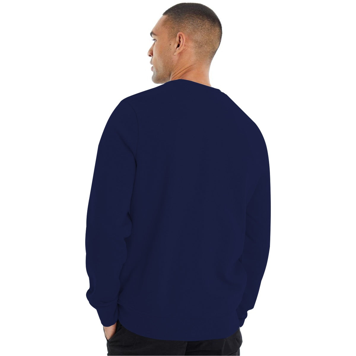 Signature Printed Fleece Sweat Shirt - Navy