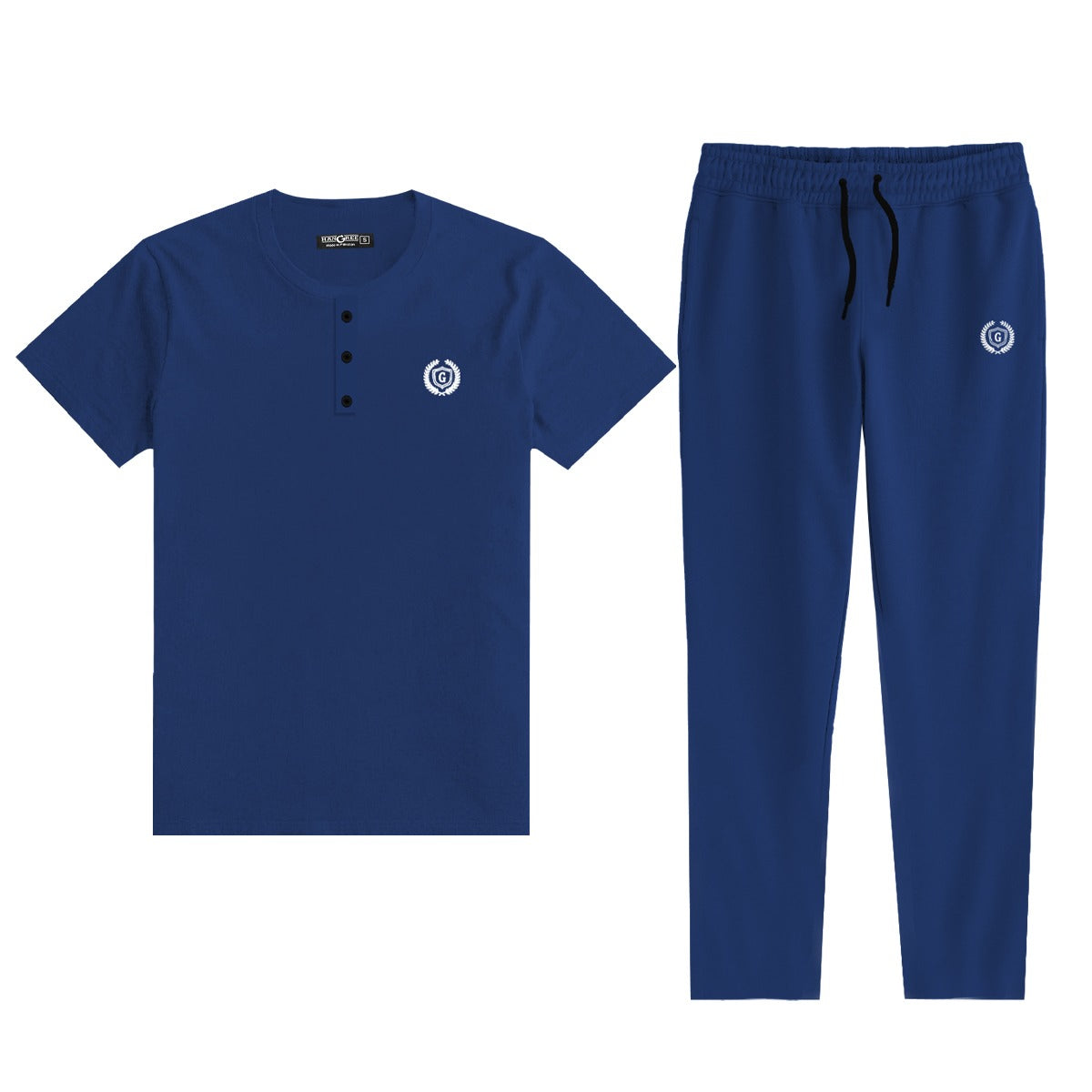 Men Signature Embroidered Summers Tracksuit - Navy