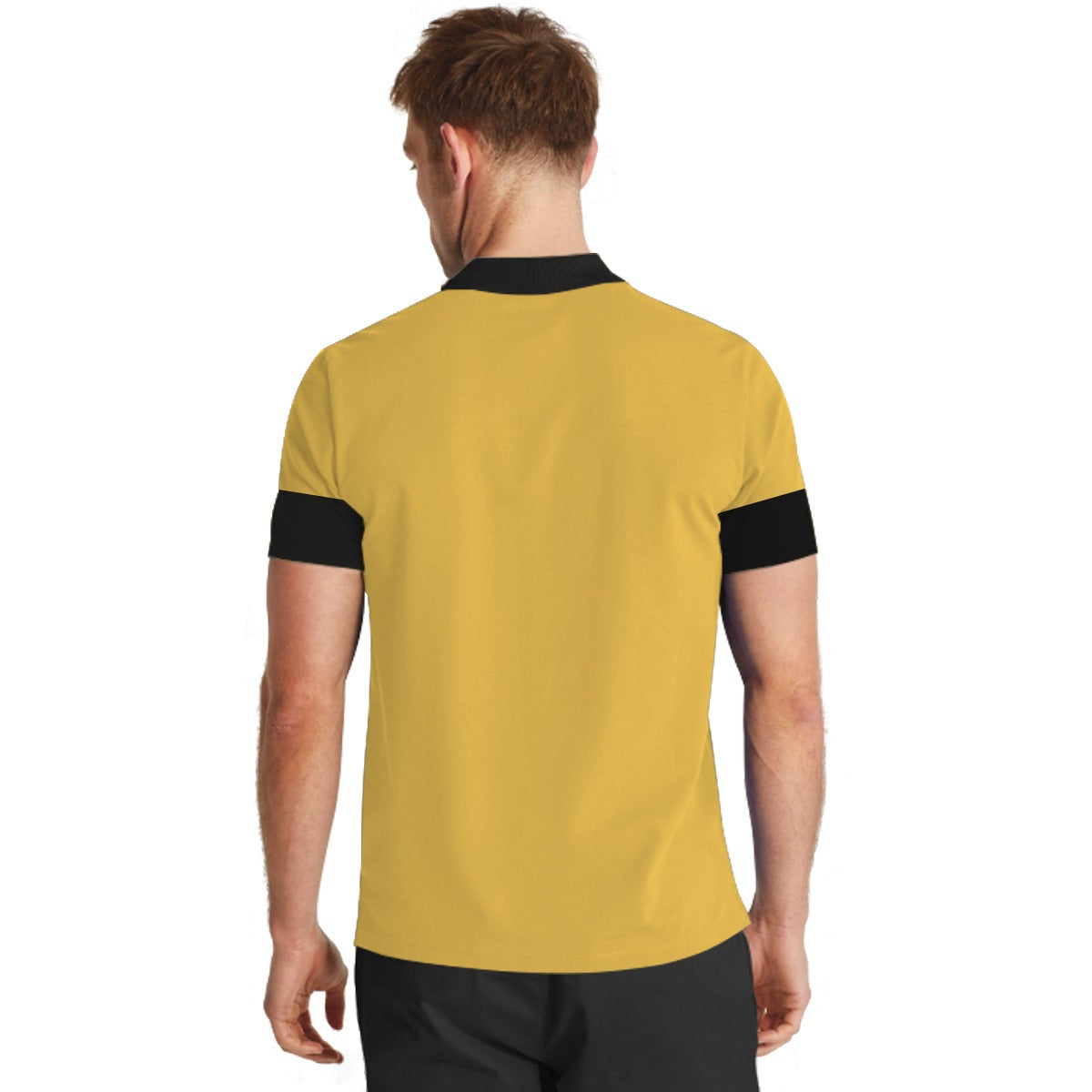 Signature Emb Luxury Panel Polo - Yellow Black