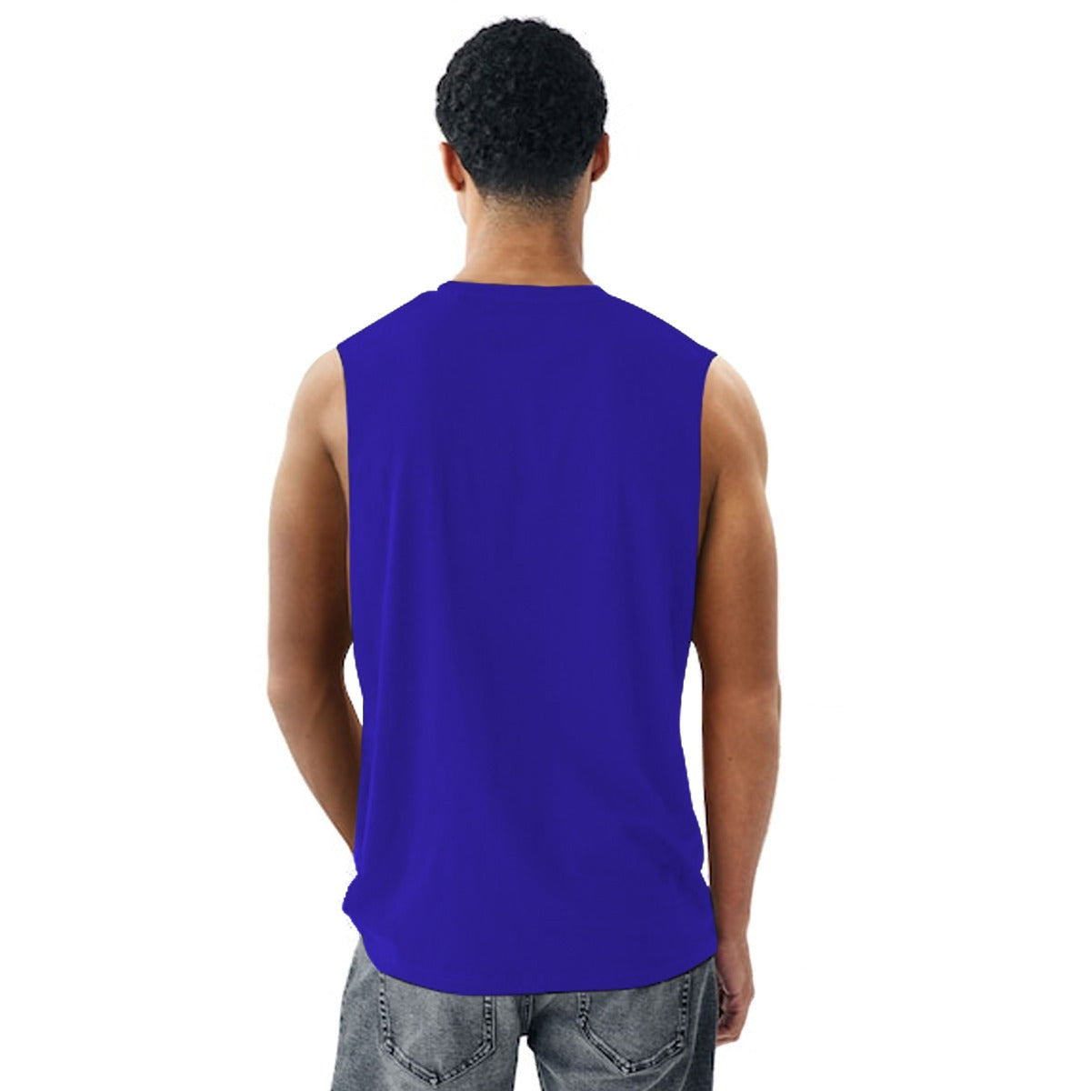 Graphic Printed Sleeveless Tee Shirt - Purple