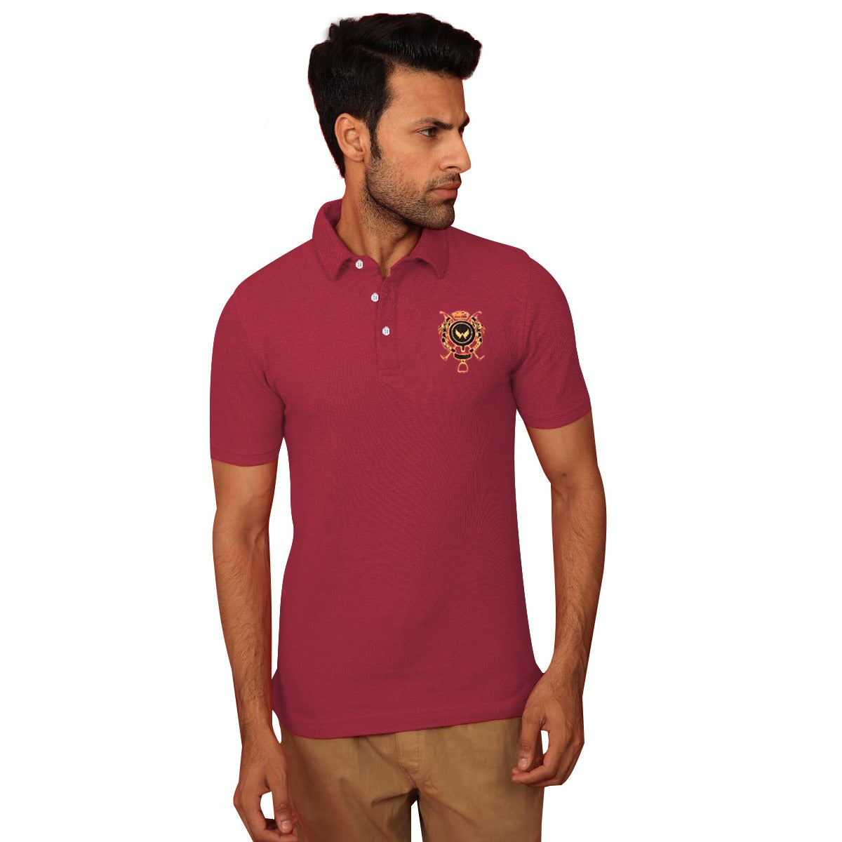 Signature Embroidered Men Polo - Red