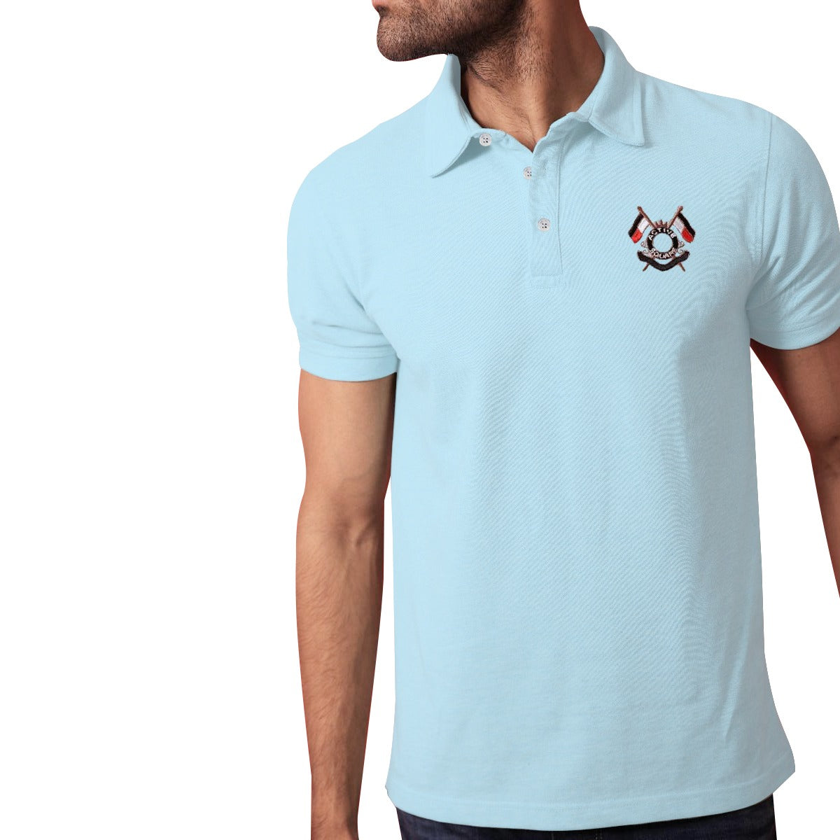 Signature Embroidered Men Polo - Sky