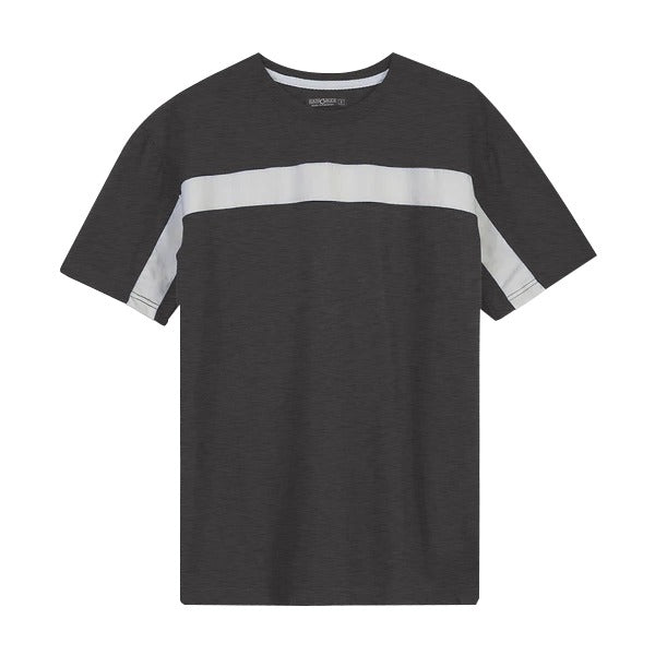 Oversize White Body Panel Fashion Tee Shirt - Charcoal