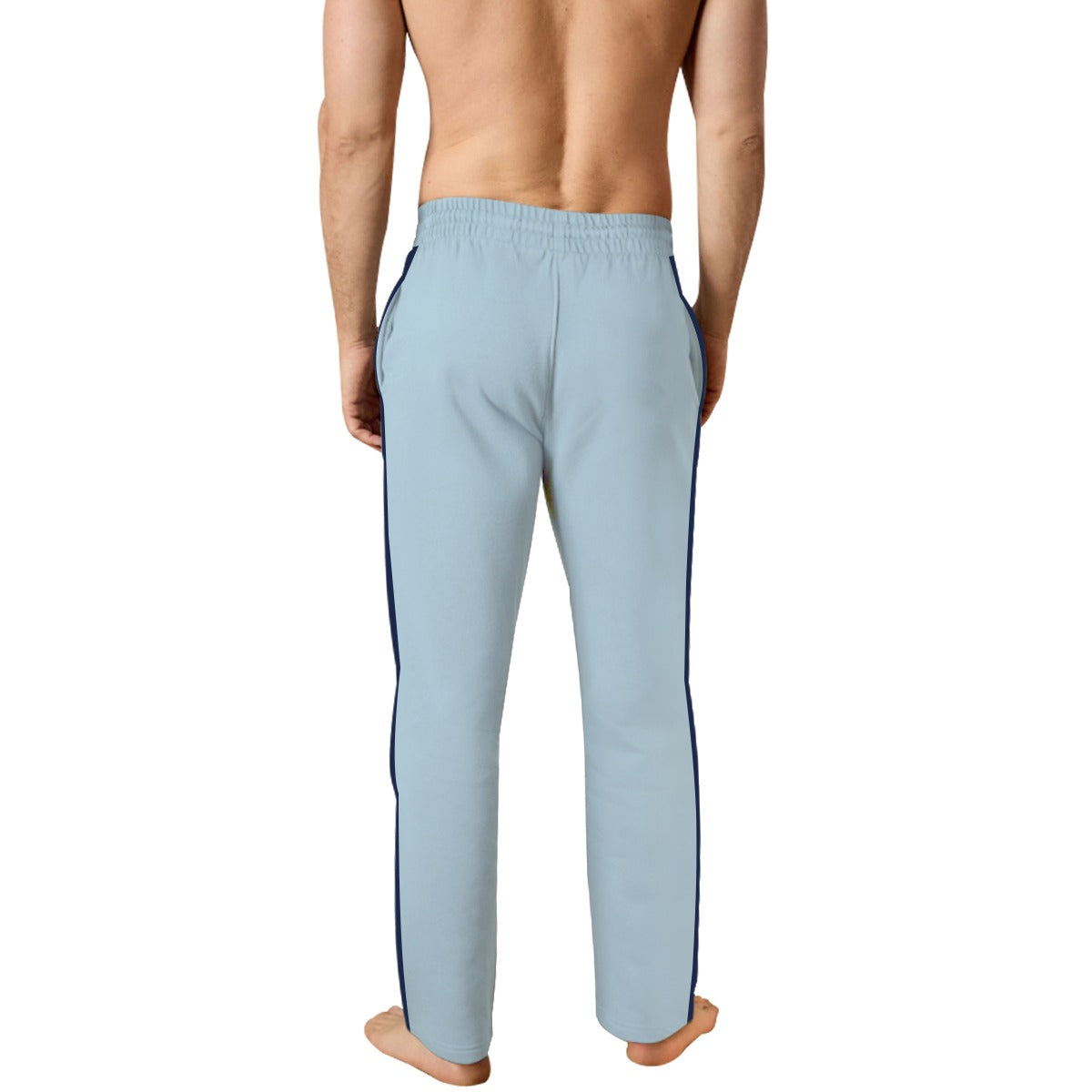 Men Soft Cotton Relax Fit Panel Trouser - Sea Blue