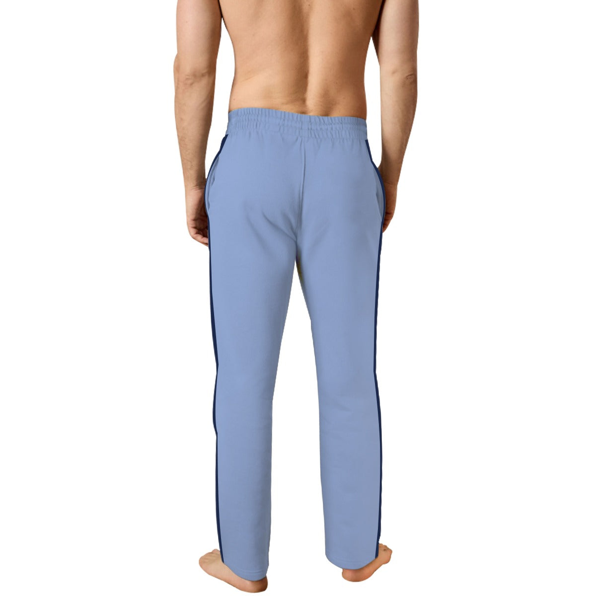 Men Soft Cotton Relax Fit Panel Trouser - Sky Blue