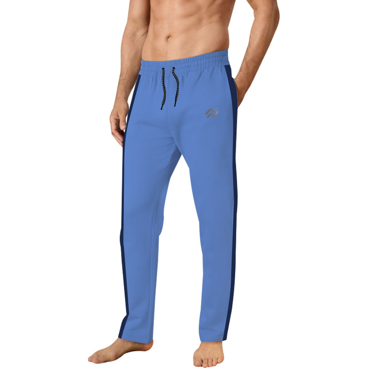 Men Soft Cotton Relax Fit Panel Trouser - Dark Sky Blue