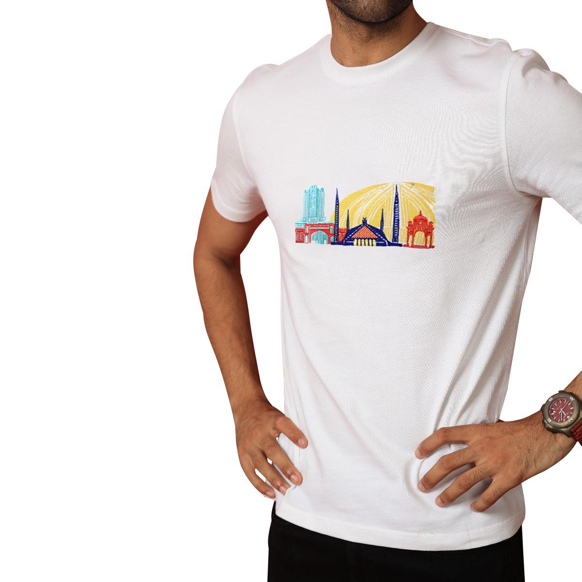 ICT Icon Embroidered Men Tee Shirt - White