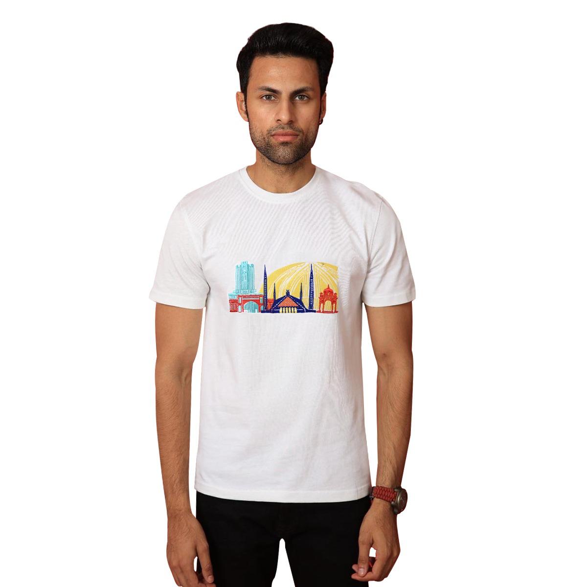 ICT Icon Embroidered Men Tee Shirt - White