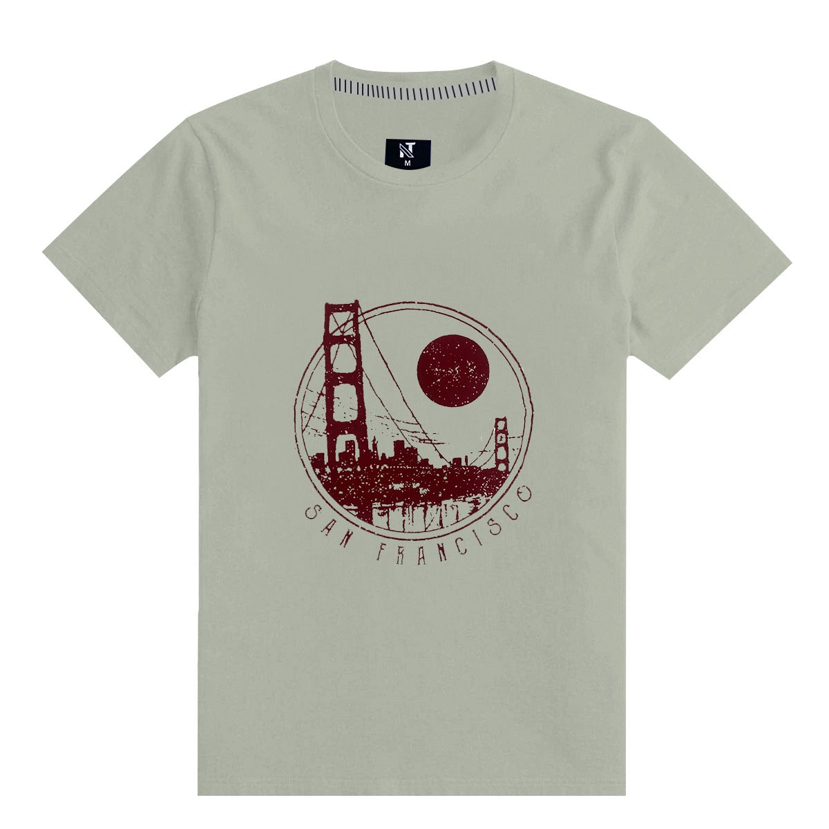 " SAN FRANCISCO" Printed Tee Shirt - Sage Green