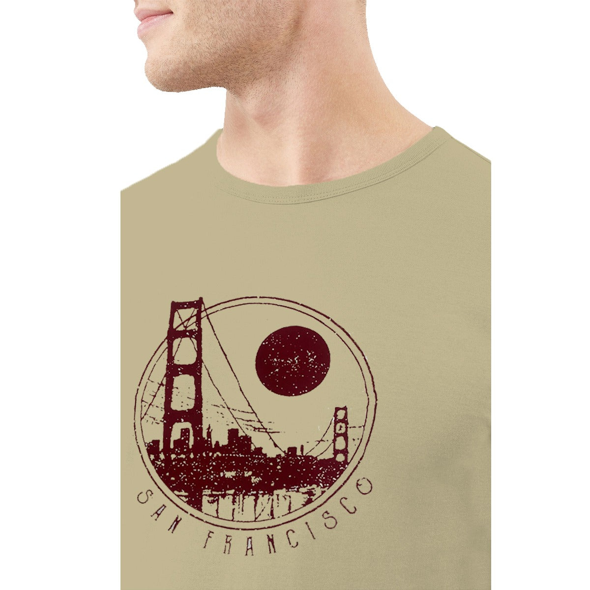 " SAN FRANCISCO" Printed Tee Shirt - Dark Beige