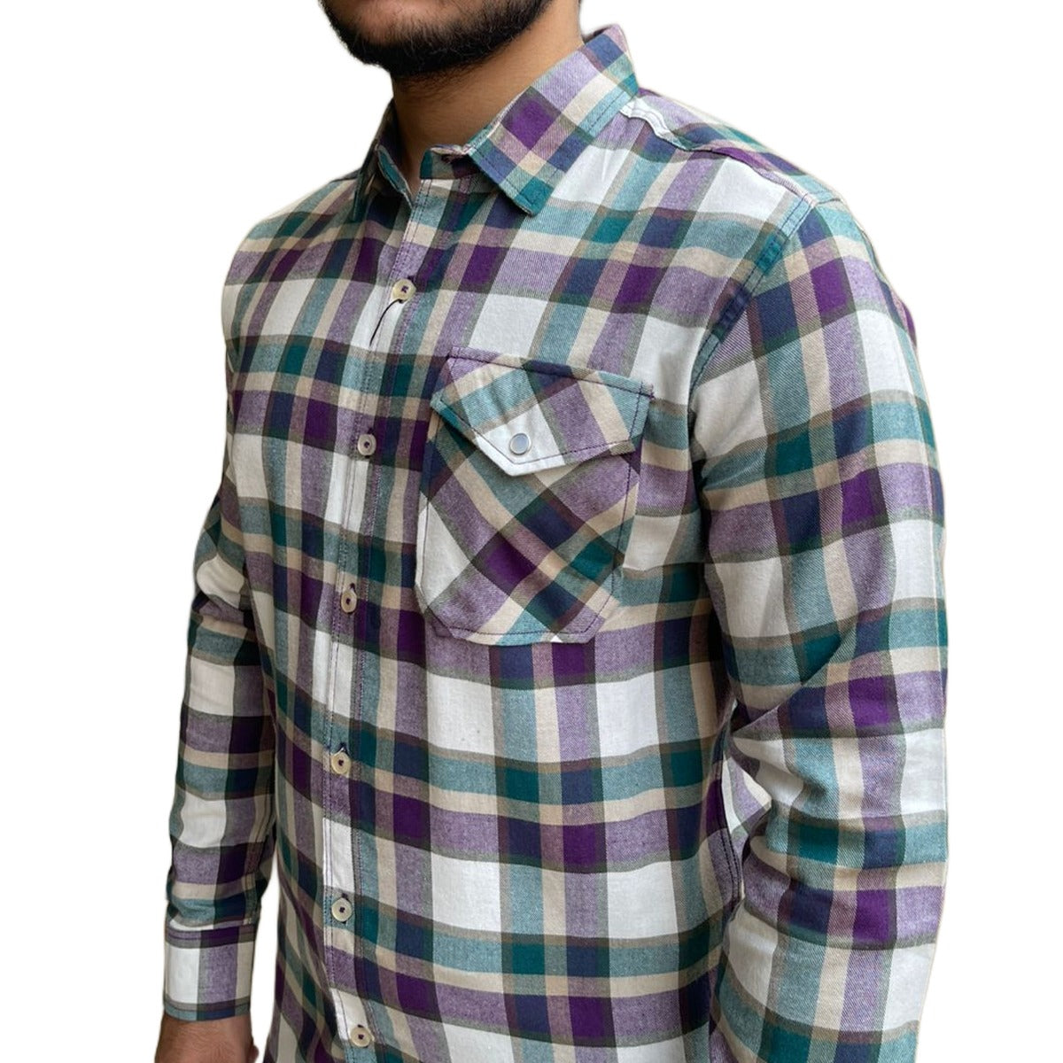 Men's Combination Check Winter Casual Shirt