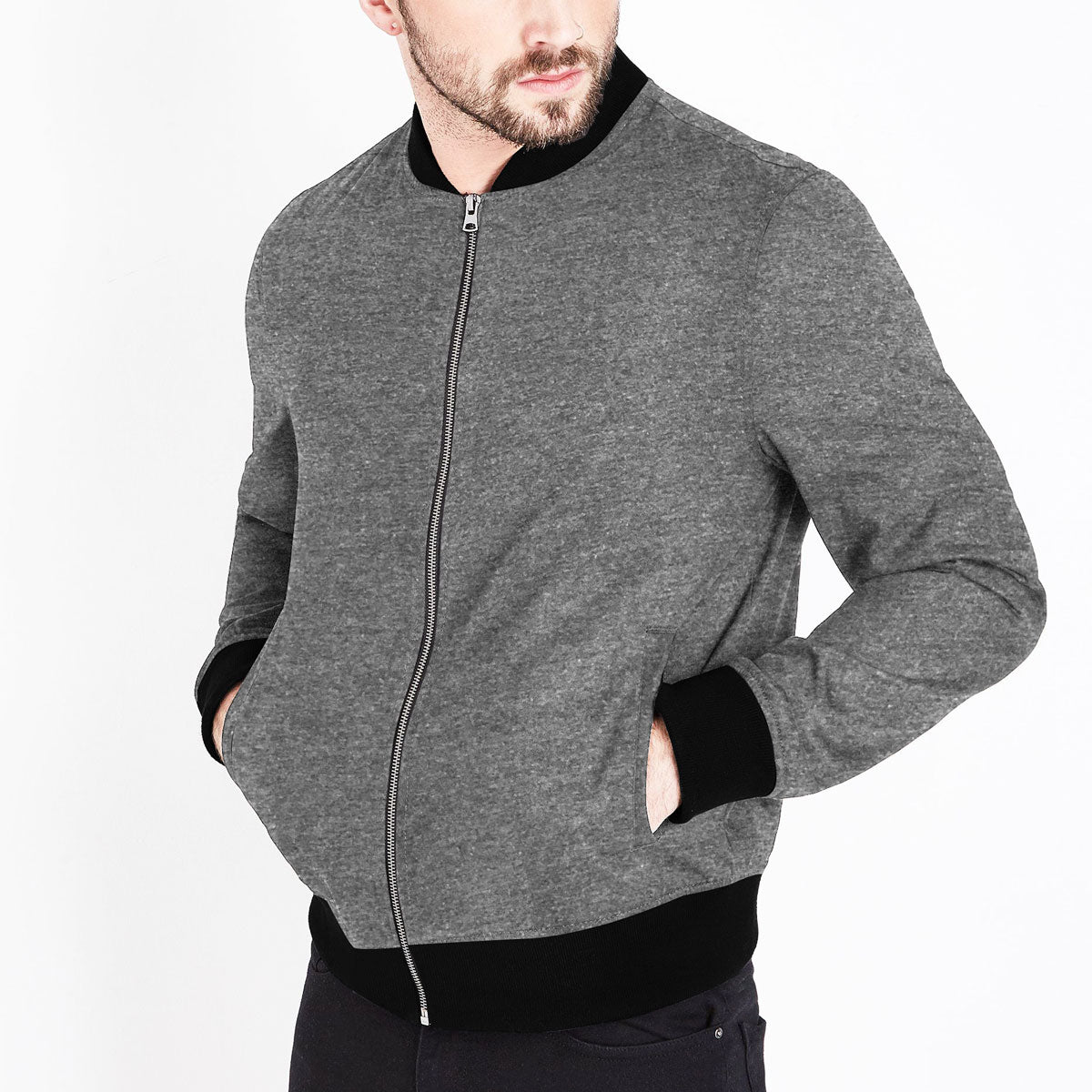 Fleece Bomber Zipper Jacket