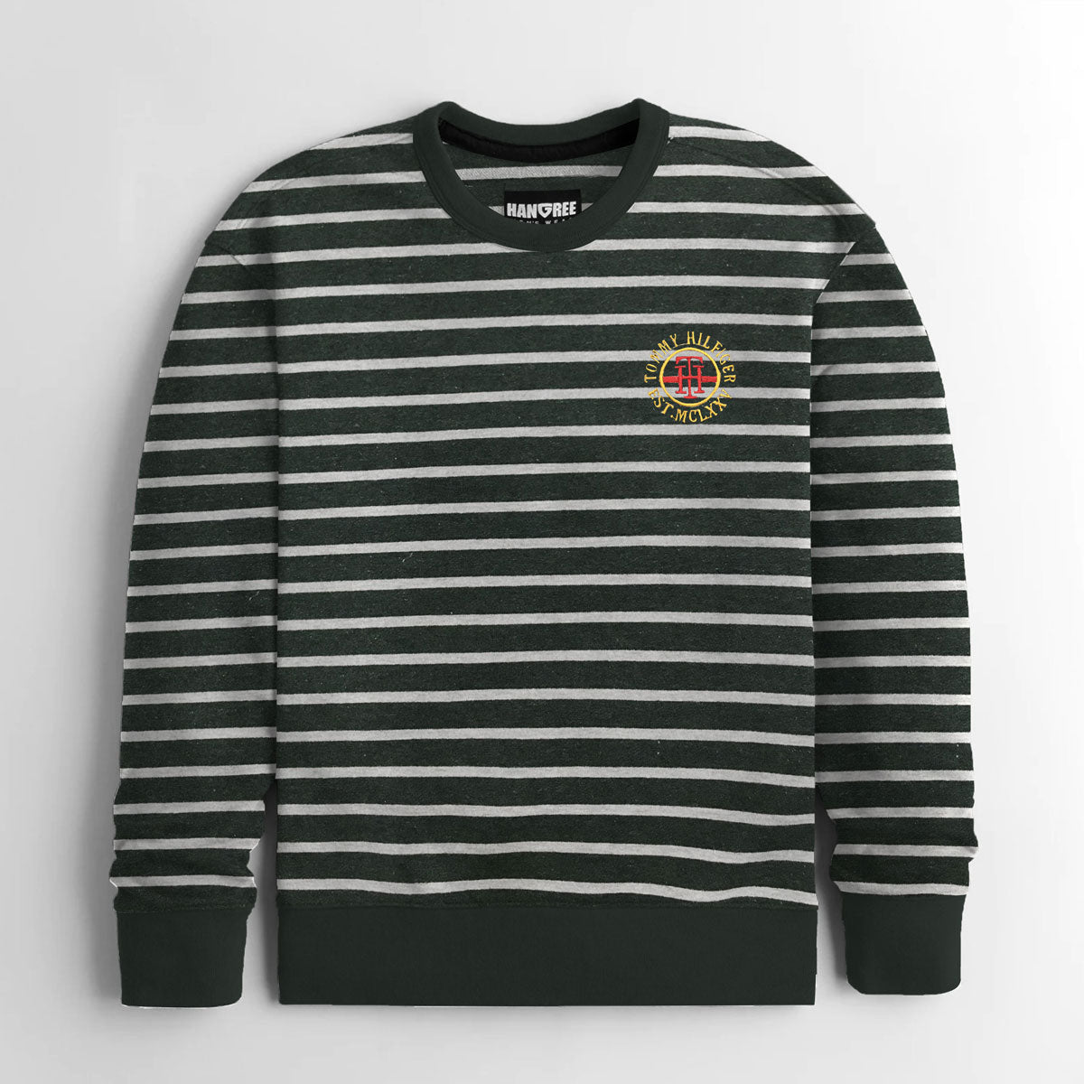 T/H YARD DYED STRAPER FLEECE SWEAT SHIRT -  Black