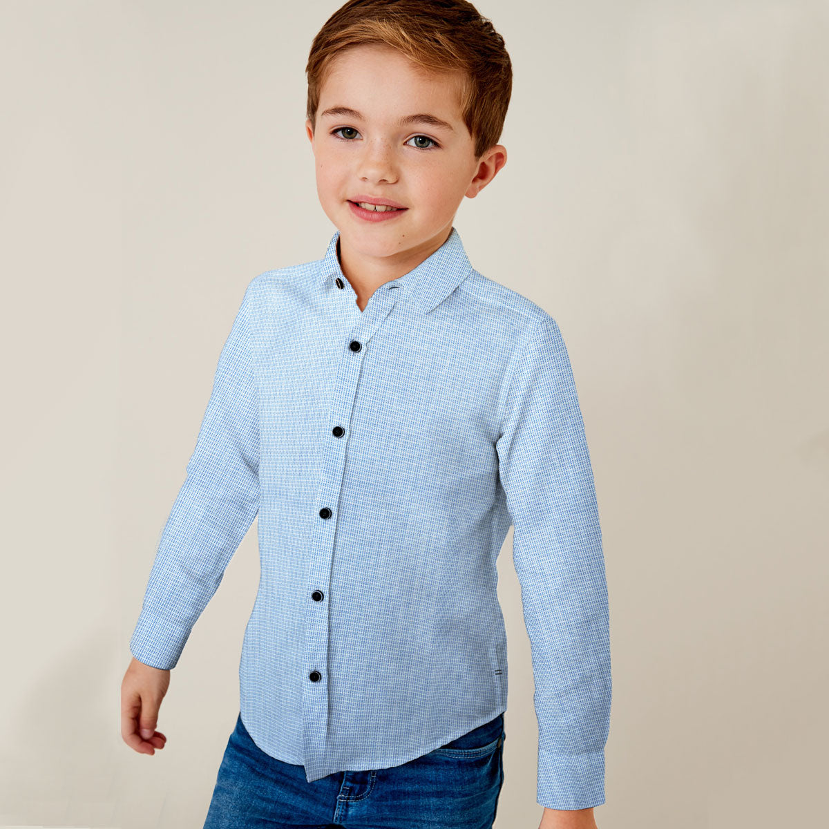 Boys light best sale blue shirt