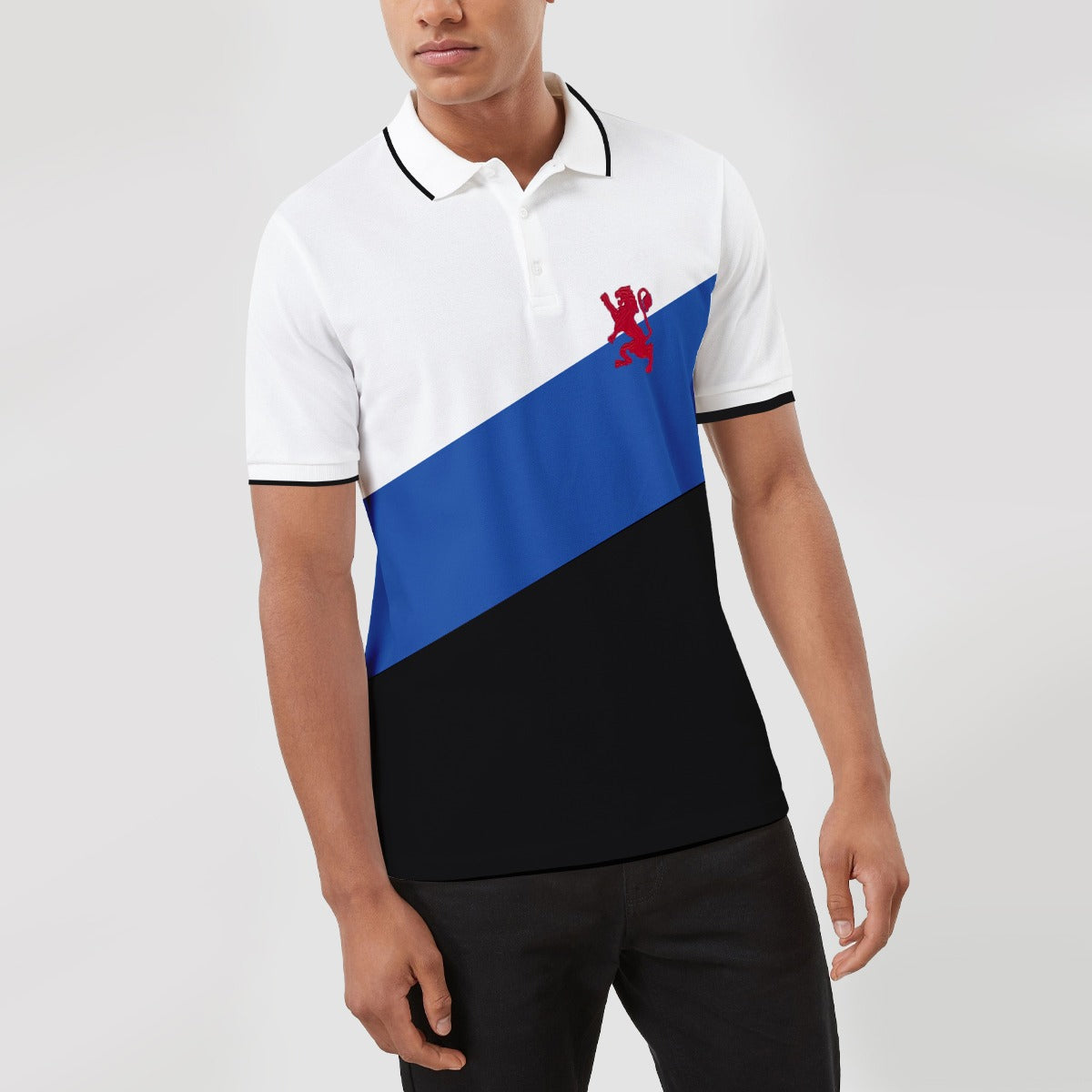 TIPPING COLLAR THREE PANEL EXCUTIVE POLO SHIRT